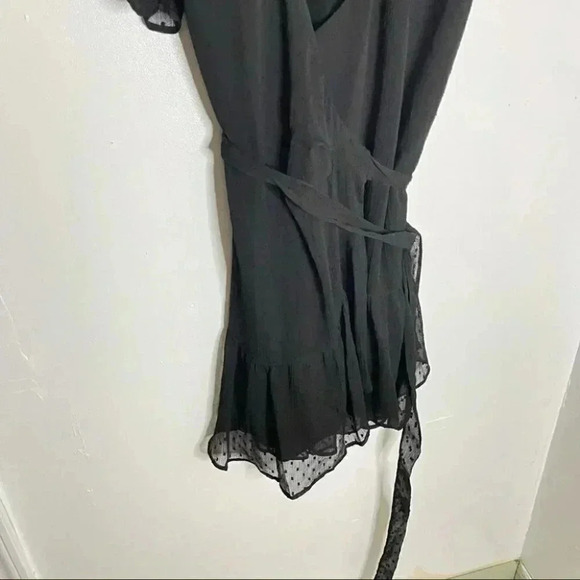 NEW All Saints Sienna Wrap Dress Black Minimalist Neutral Wedding Date Night LDB - Picture 7 of 7